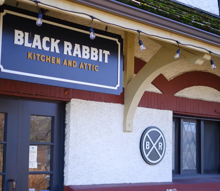 Black Rabbit Kitchen and Attic facade sign