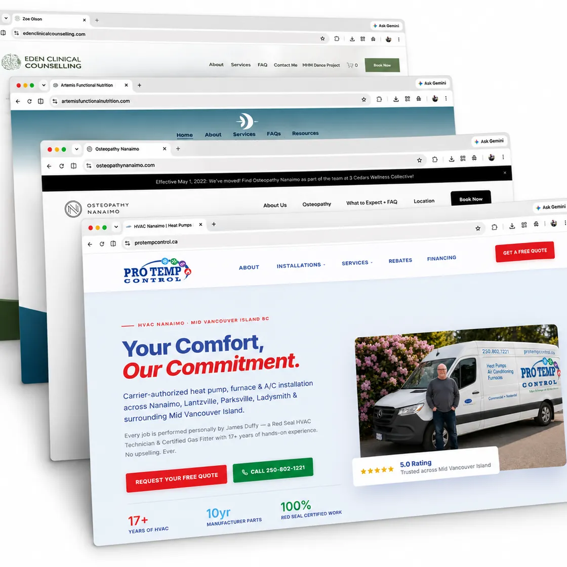 Websites designed and built in-house