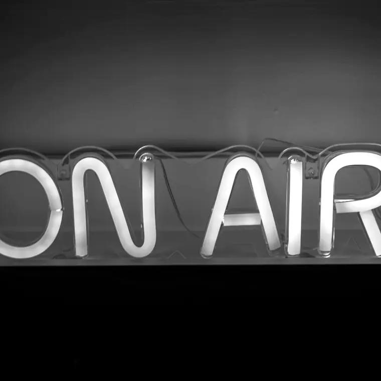 Radio studio on-air sign