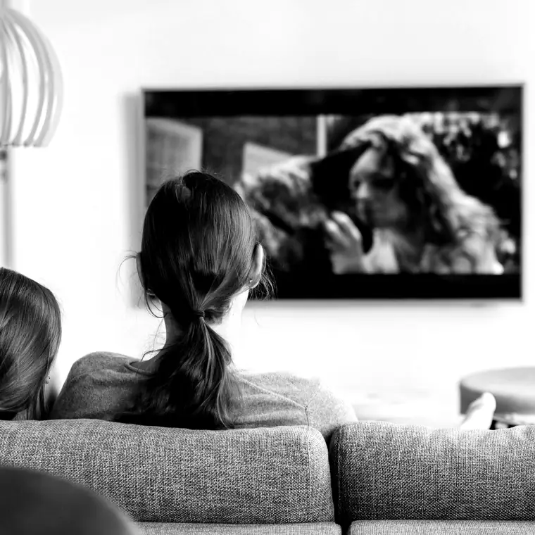 Television viewing in a living room
